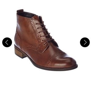 New in box Gabor Caramello Leather Oxford Boots Zip Closure US 6.5